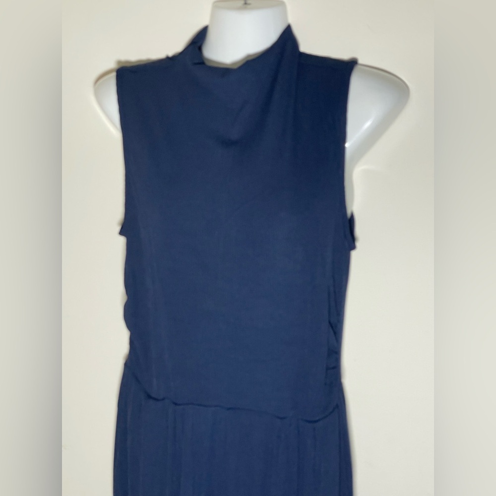 Sz M BTFBM Womens Casual Jumpsuits  crewneck stretchy Dressy Navy  Blue - Picture 7 of 16